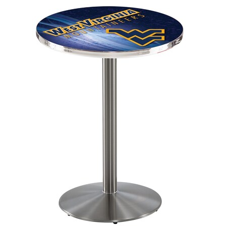 Holland Bar Stool Co 42" Stainless Steel West Virginia Pub Table, 36" dia. Top L214S4236WestVA-D2
